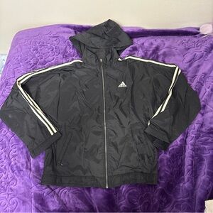 Adidas Mens Medium Black Windbreaker Mesh Lined Vintage Y2K